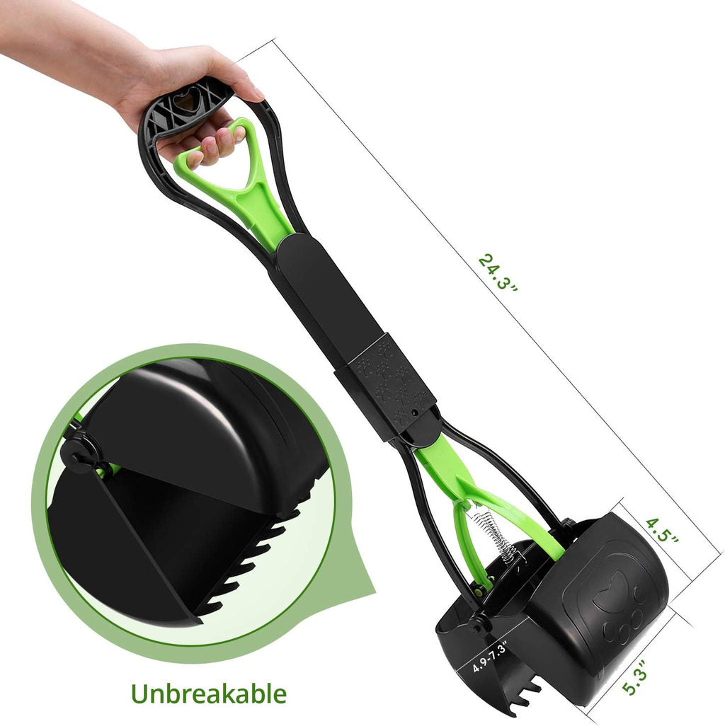 Pet Pooper Scooper for Dogs and Cats with Long Handle High Strength Material and Durable Spring for Easy Grass and Gravel Pick Up