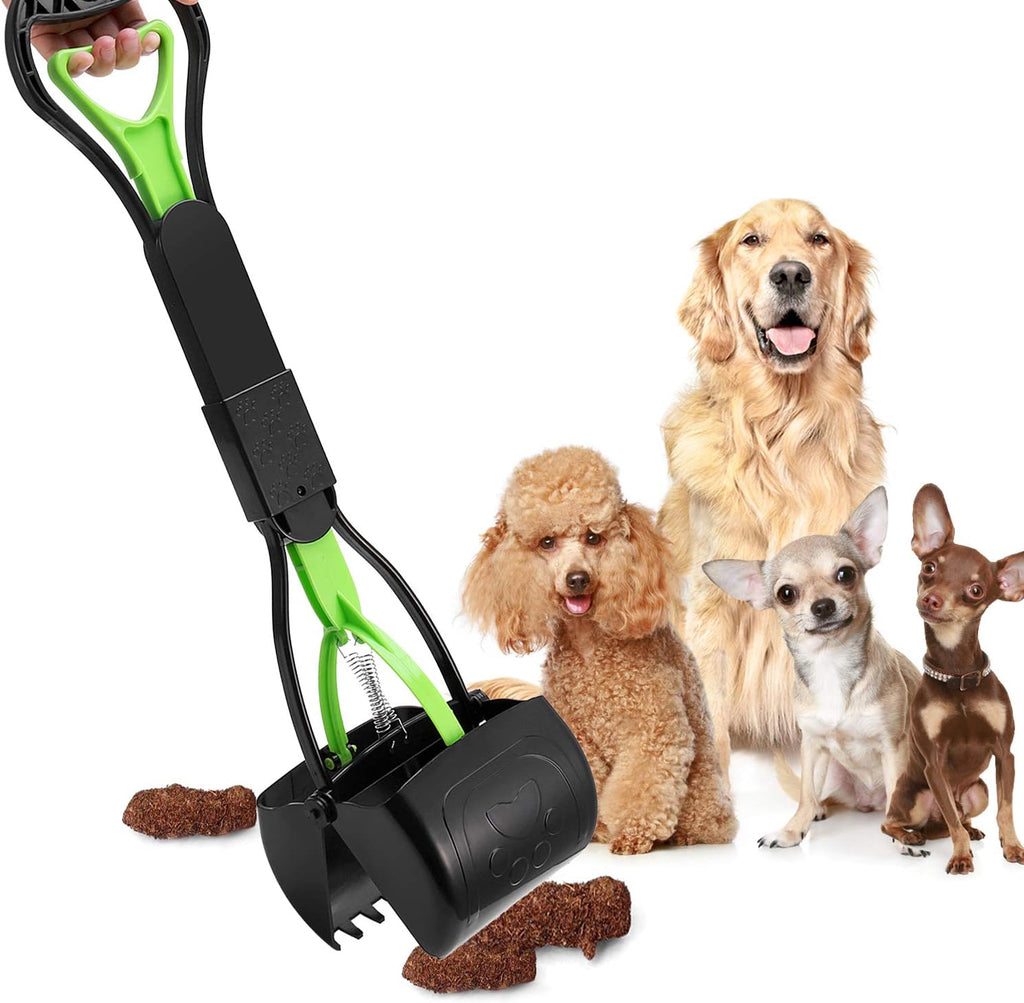Pet Pooper Scooper for Dogs and Cats with Long Handle High Strength Material and Durable Spring for Easy Grass and Gravel Pick Up