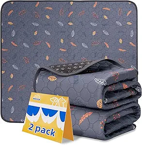 Washable Pee Pads for Dogs , Thick Heavy Absorbency Reusable, Prevent Leakage, Waterproof , Non-Slip Pee Pads for Puppy Playpen, Crate, Whelping Box, Potty Training, Grey, 2 packs
