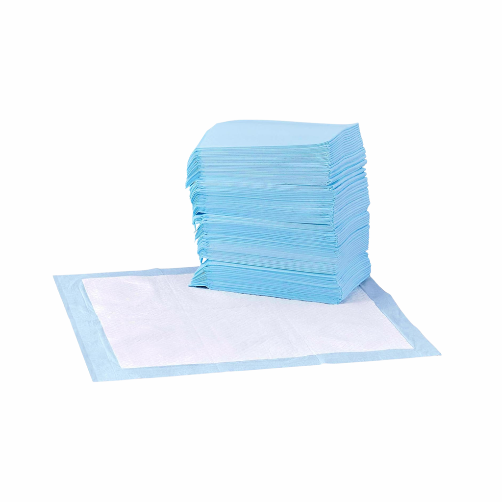 Leak-Proof Dog and Puppy Potty Training Pee Pads with Quick-Dry 5-Layer Super Absorbent Surface for Dog Training, Floor Protection, Regular Size 22x22", Blue & White, 50 Count